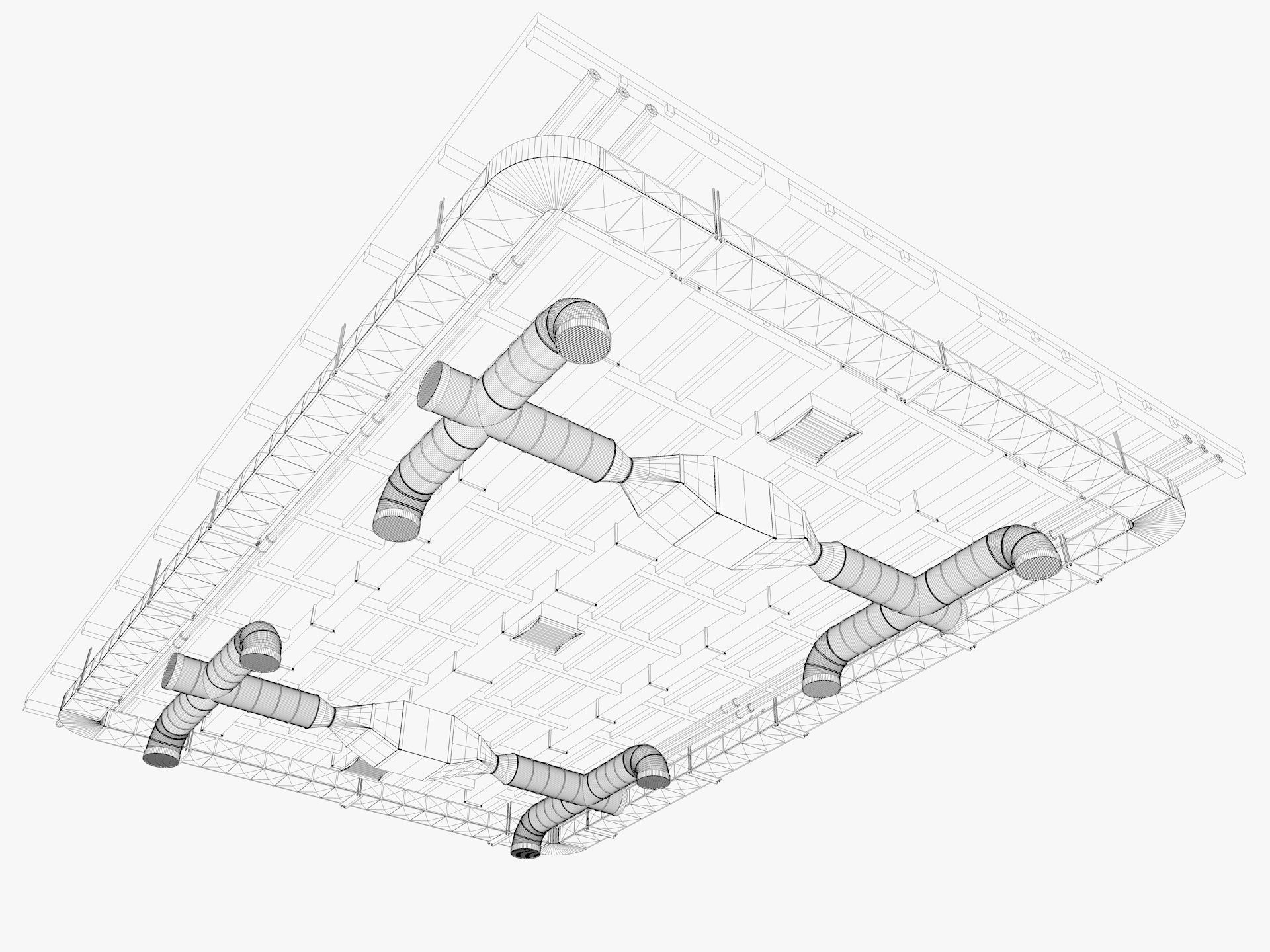 Ceiling Ventilation Pipes 8 3D model_6