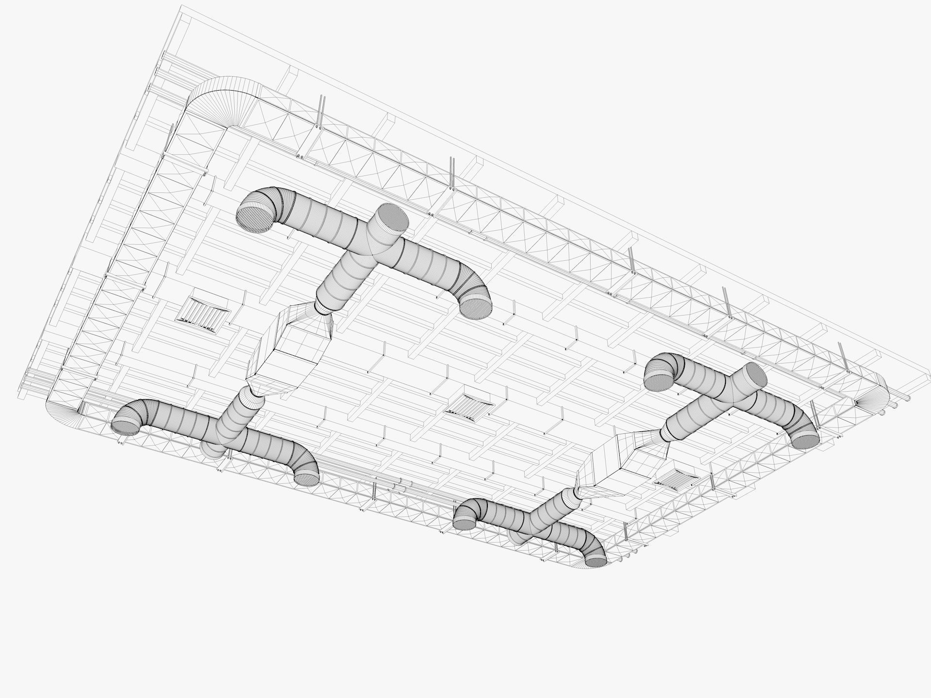 Ceiling Ventilation Pipes 8 3D model_9