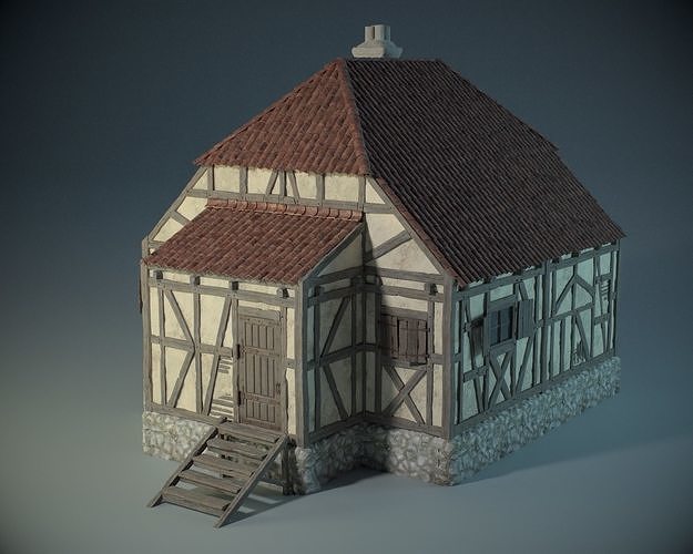 Medieval House 07 Game Ready Low-poly 3D model