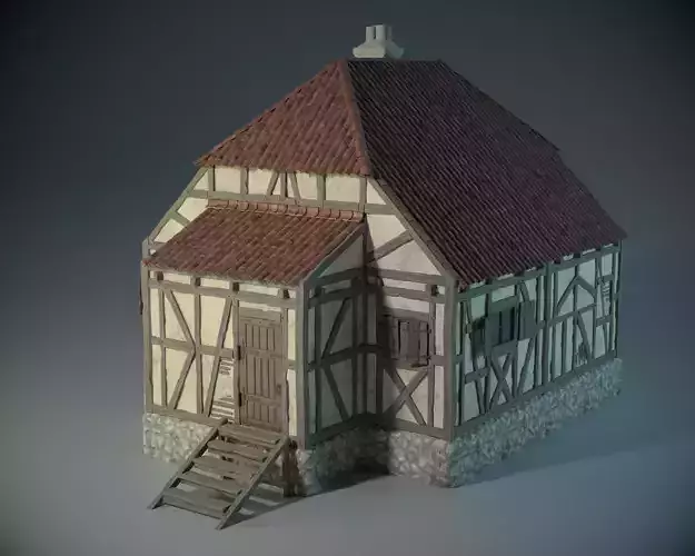 Medieval House 07 Game Ready