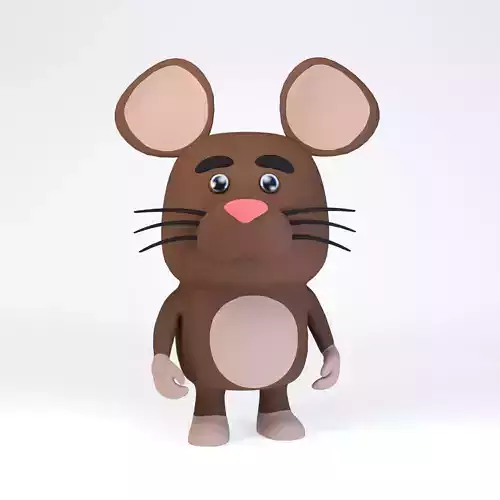 Cartoonish Humanoid Rat Character Low-poly 3D model Cartoonish Humanoid Rat Character Low-poly 3D model