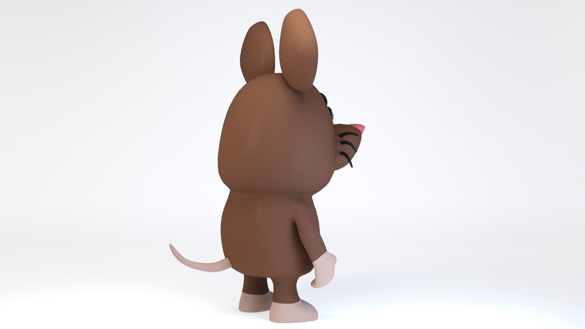 Cartoonish Humanoid Rat Character Low-poly 3D model_2