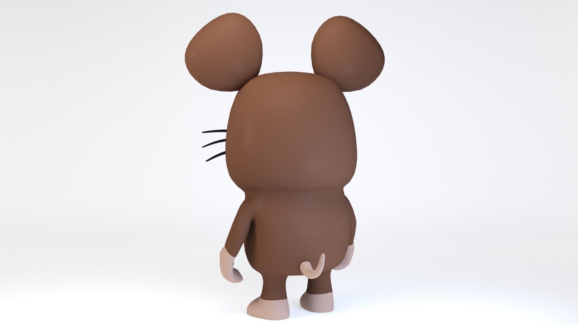 Cartoonish Humanoid Rat Character Low-poly 3D model_3