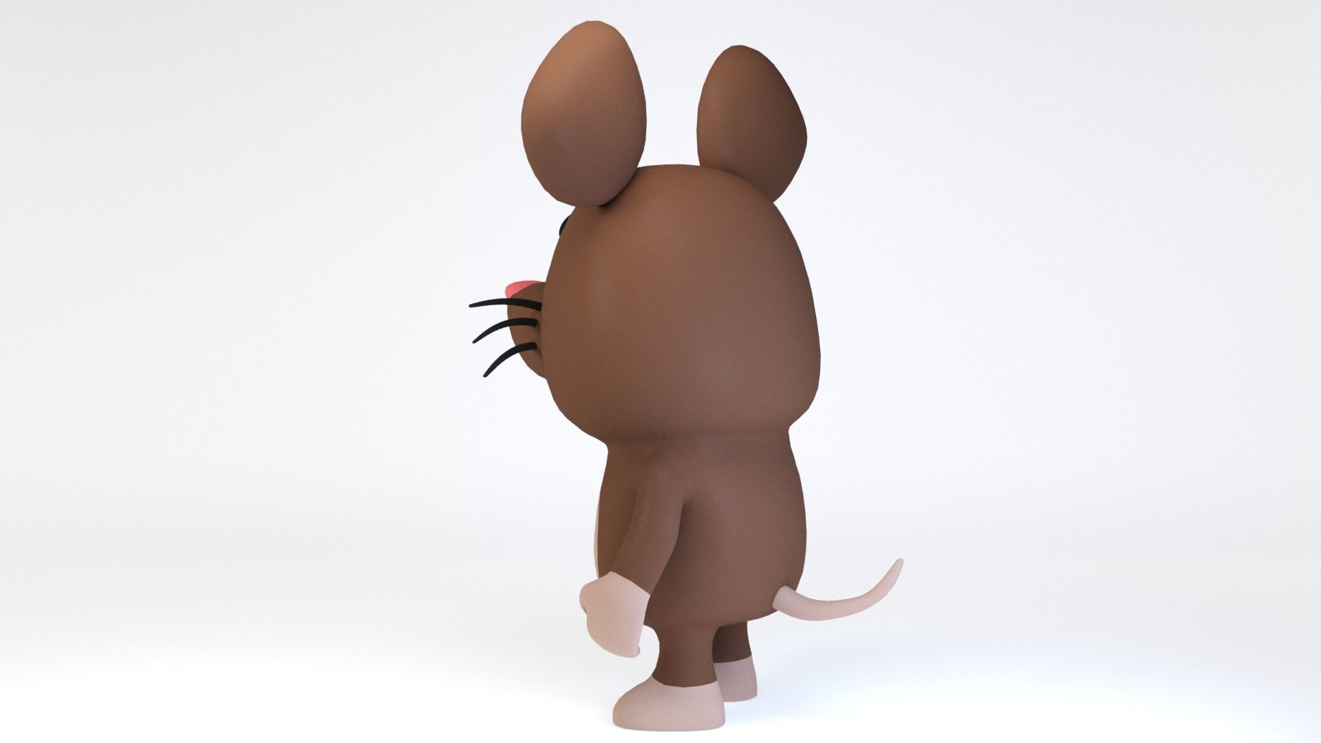 Cartoonish Humanoid Rat Character Low-poly 3D model_4