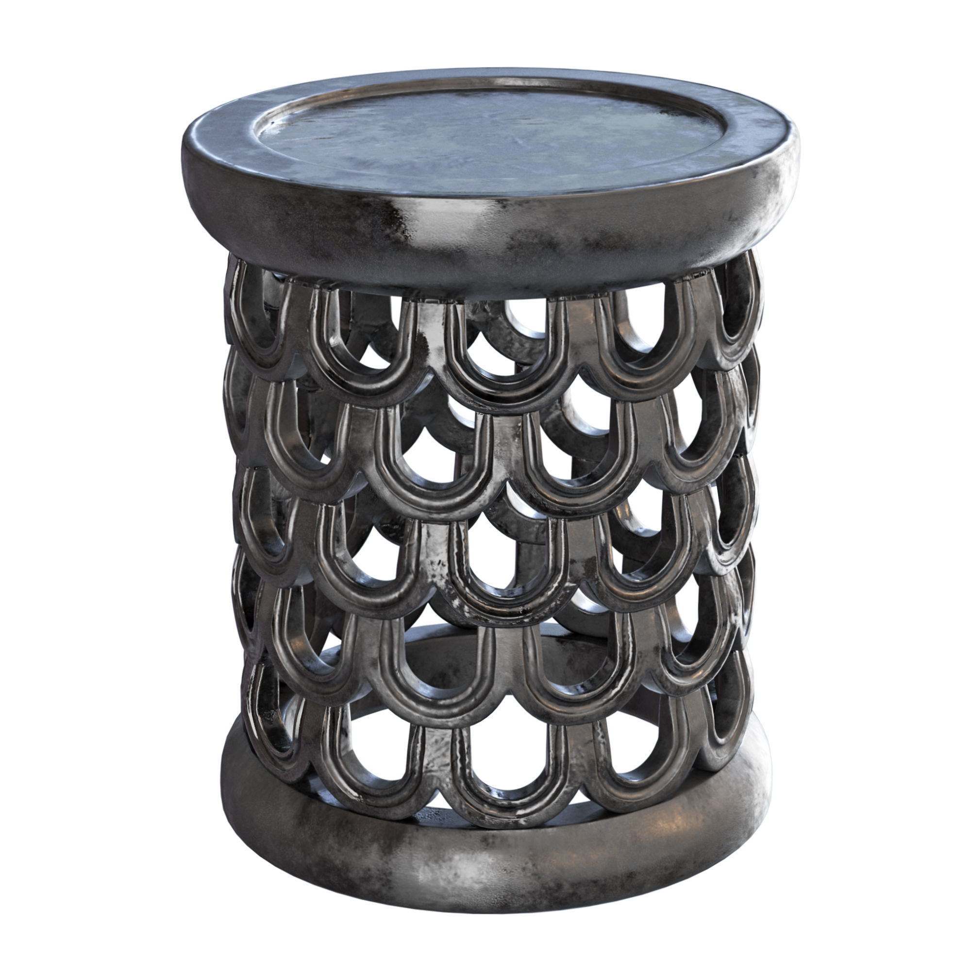 Chair Bamileke Small 3D model_4