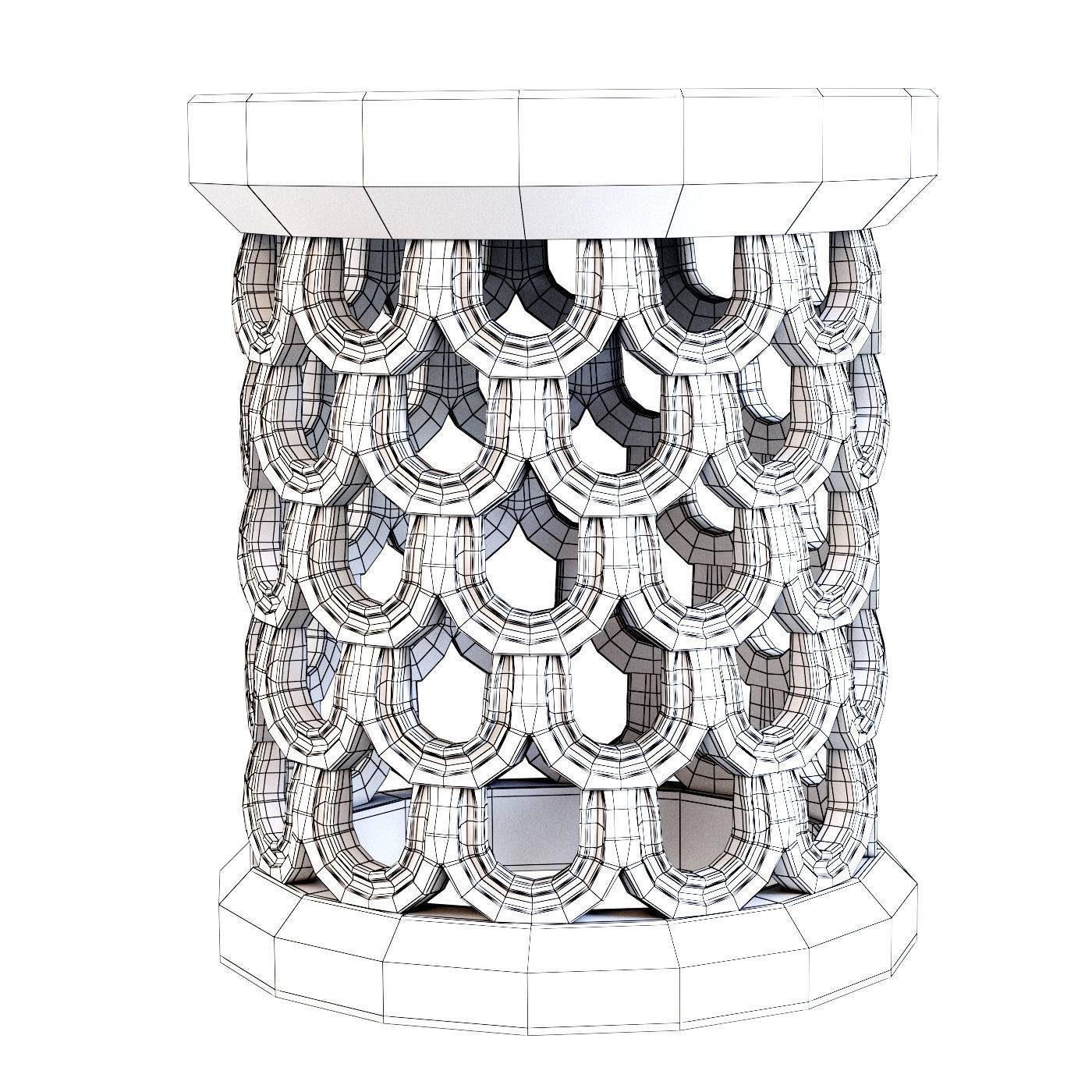 Chair Bamileke Small 3D model_5