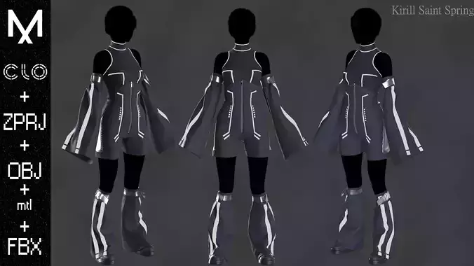 NEW OUTFIT FEMALE Marvelous designer Clo3d OBJ mtl FBX ZPRJ