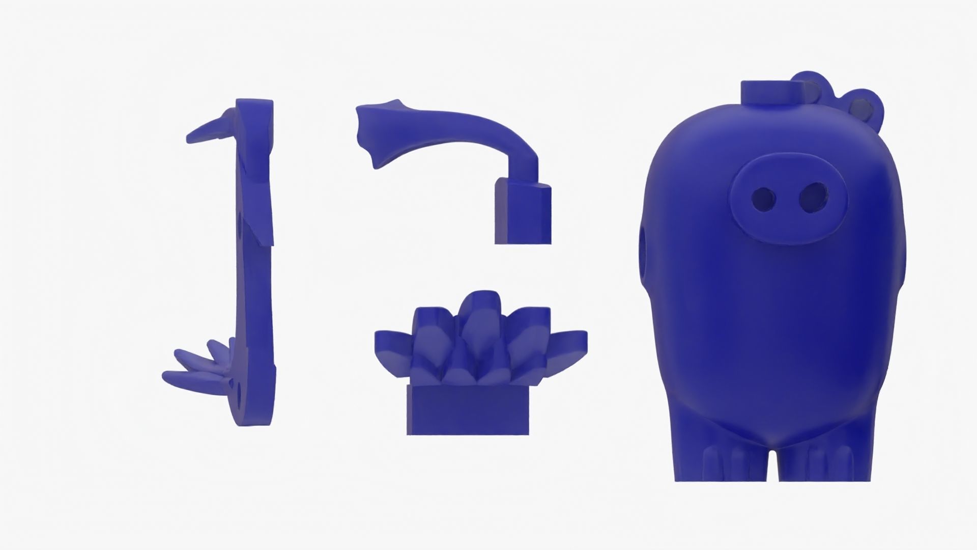 Detailed Lego Pig 3D model_1