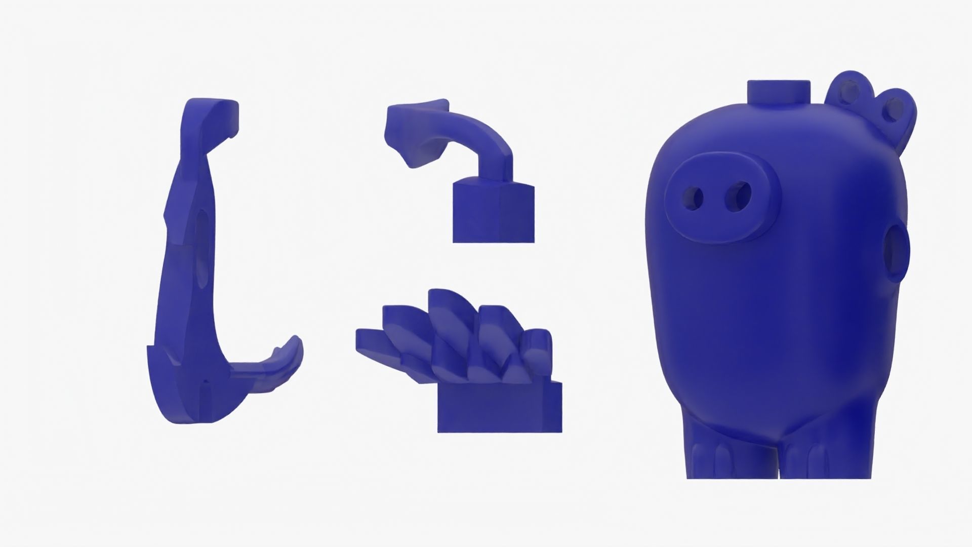 Detailed Lego Pig 3D model_10