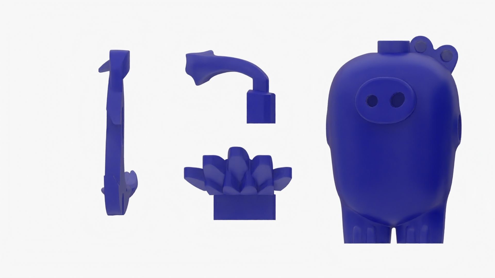 Detailed Lego Pig 3D model_11