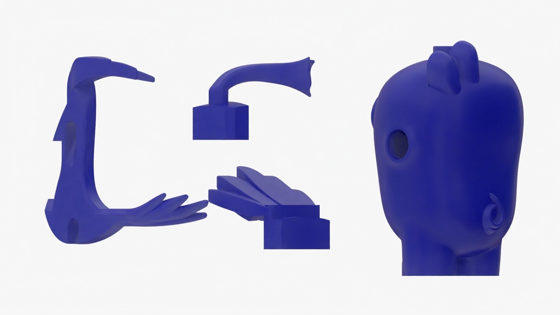 Detailed Lego Pig 3D model_7