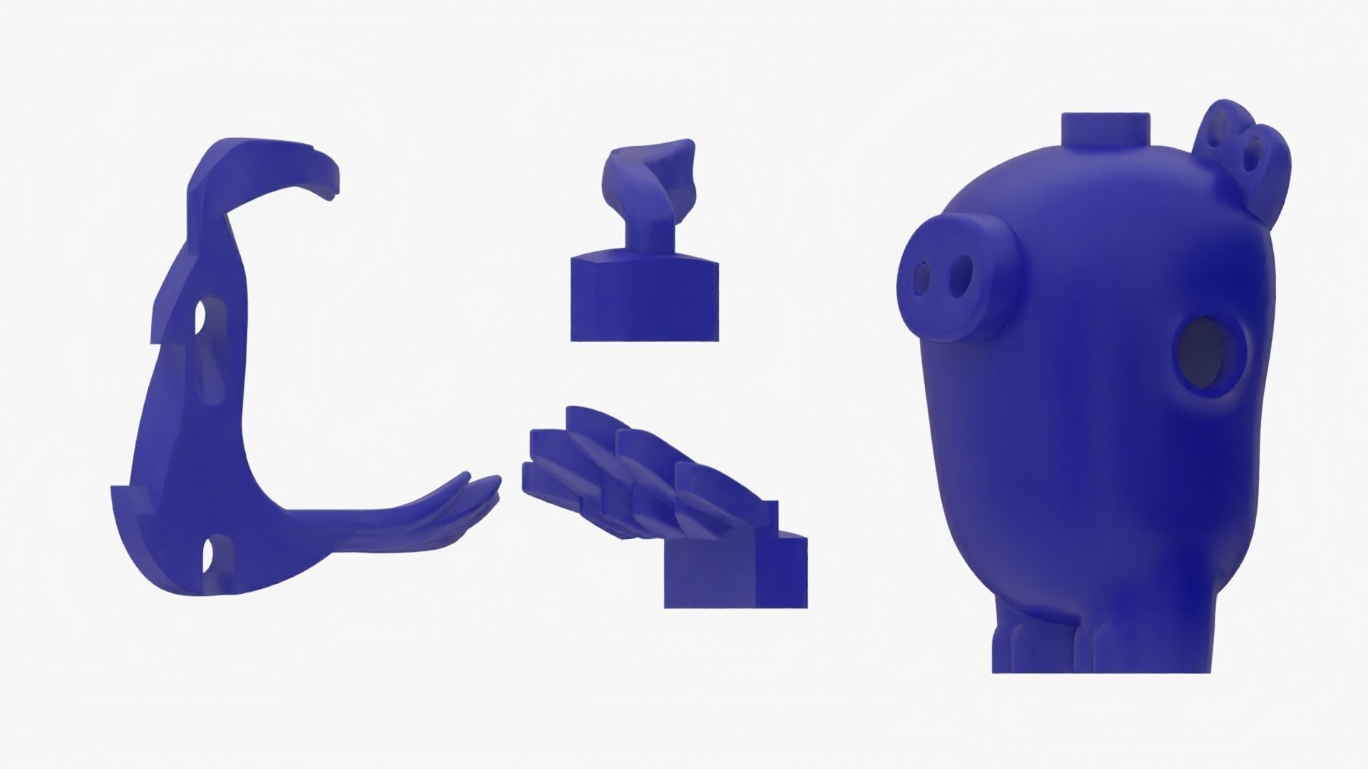 Detailed Lego Pig 3D model_9