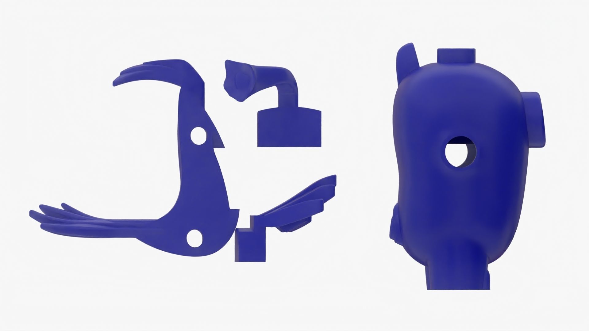 Detailed Lego Pig 3D model_4