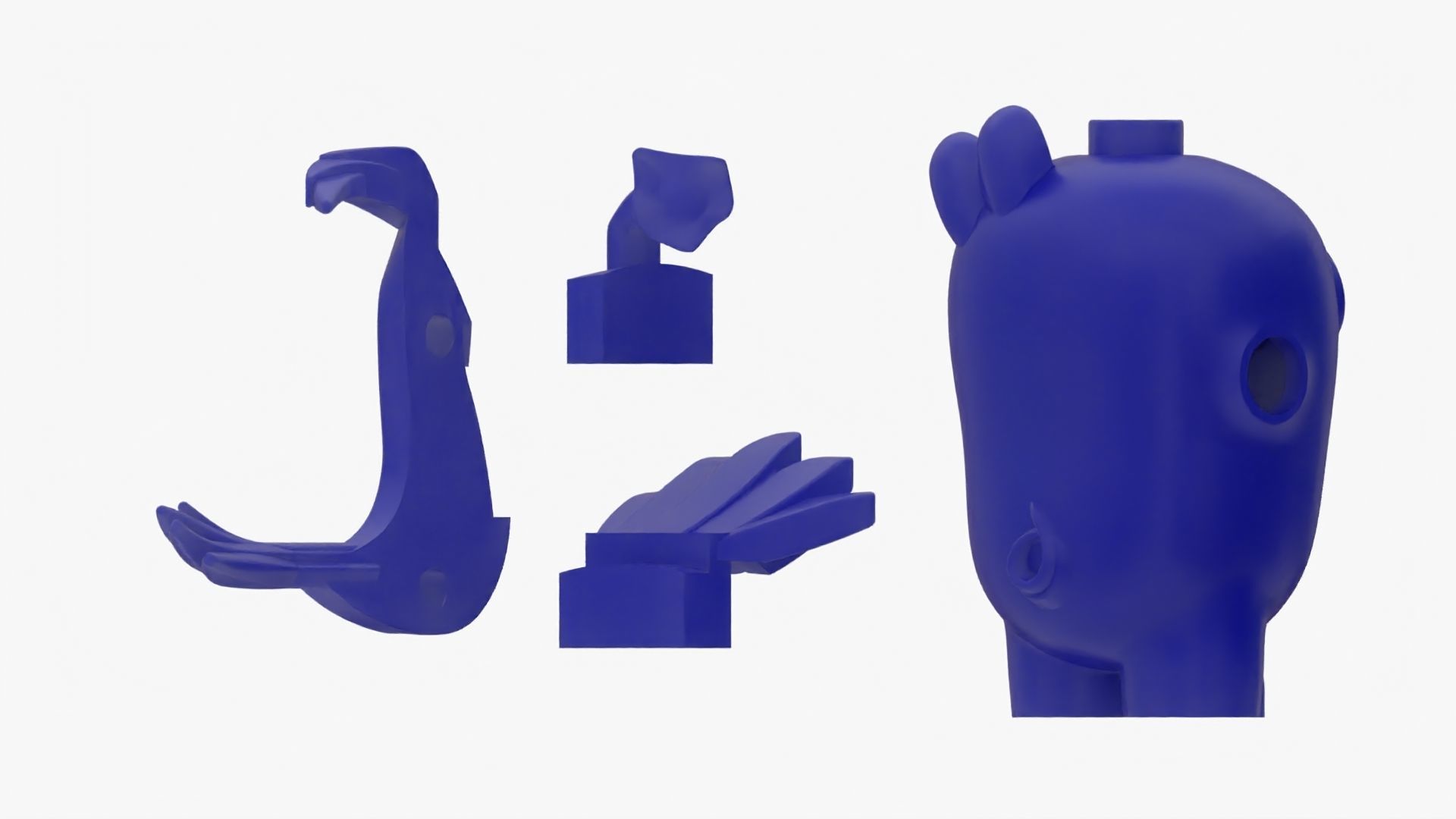 Detailed Lego Pig 3D model_5