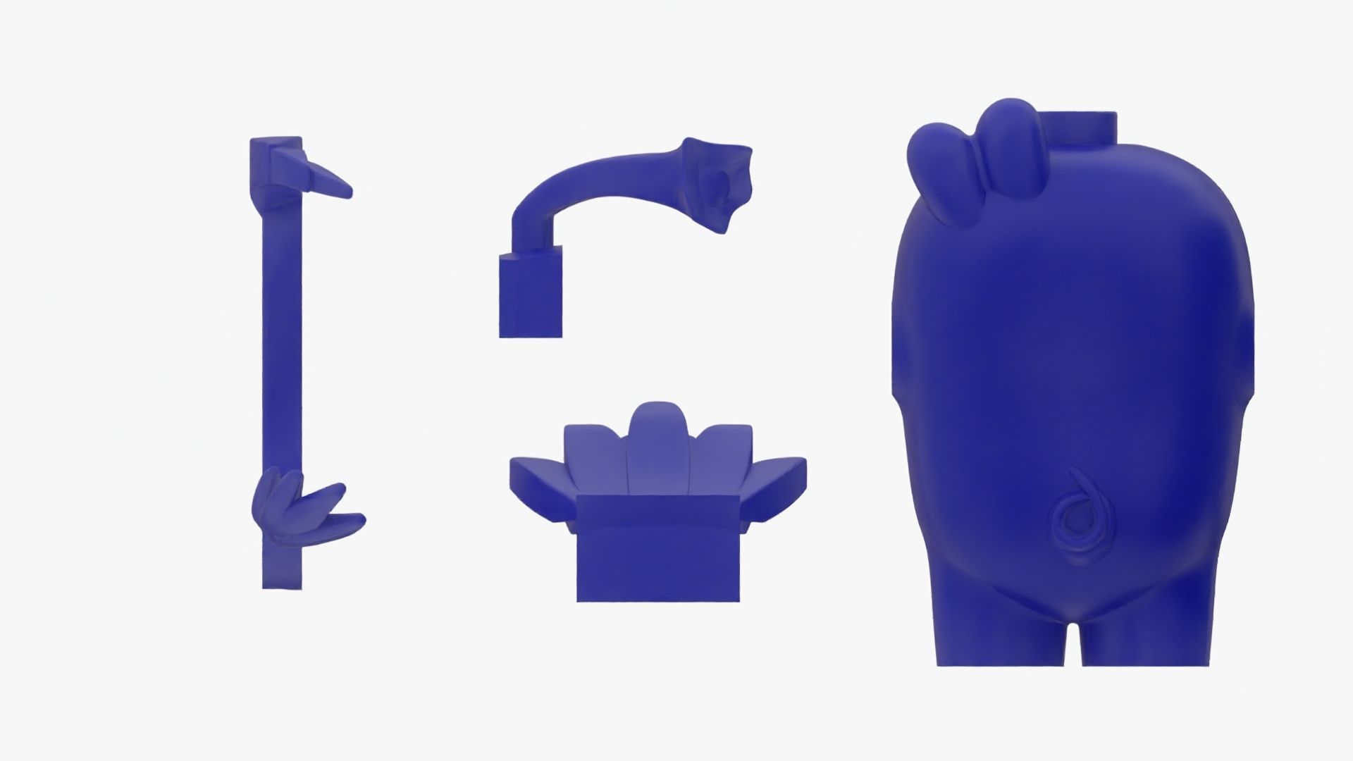 Detailed Lego Pig 3D model_6