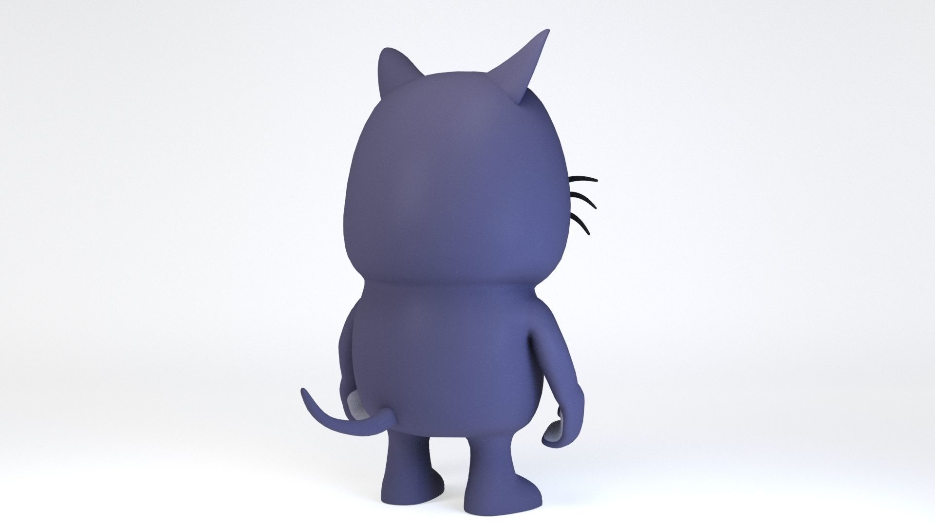 Cartoonish Humanoid Cat Character Low-poly 3D model_3