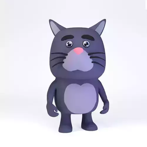 Cartoonish Humanoid Cat Character