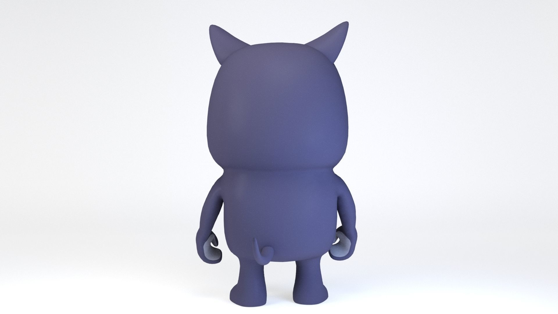 Cartoonish Humanoid Cat Character Low-poly 3D model_4
