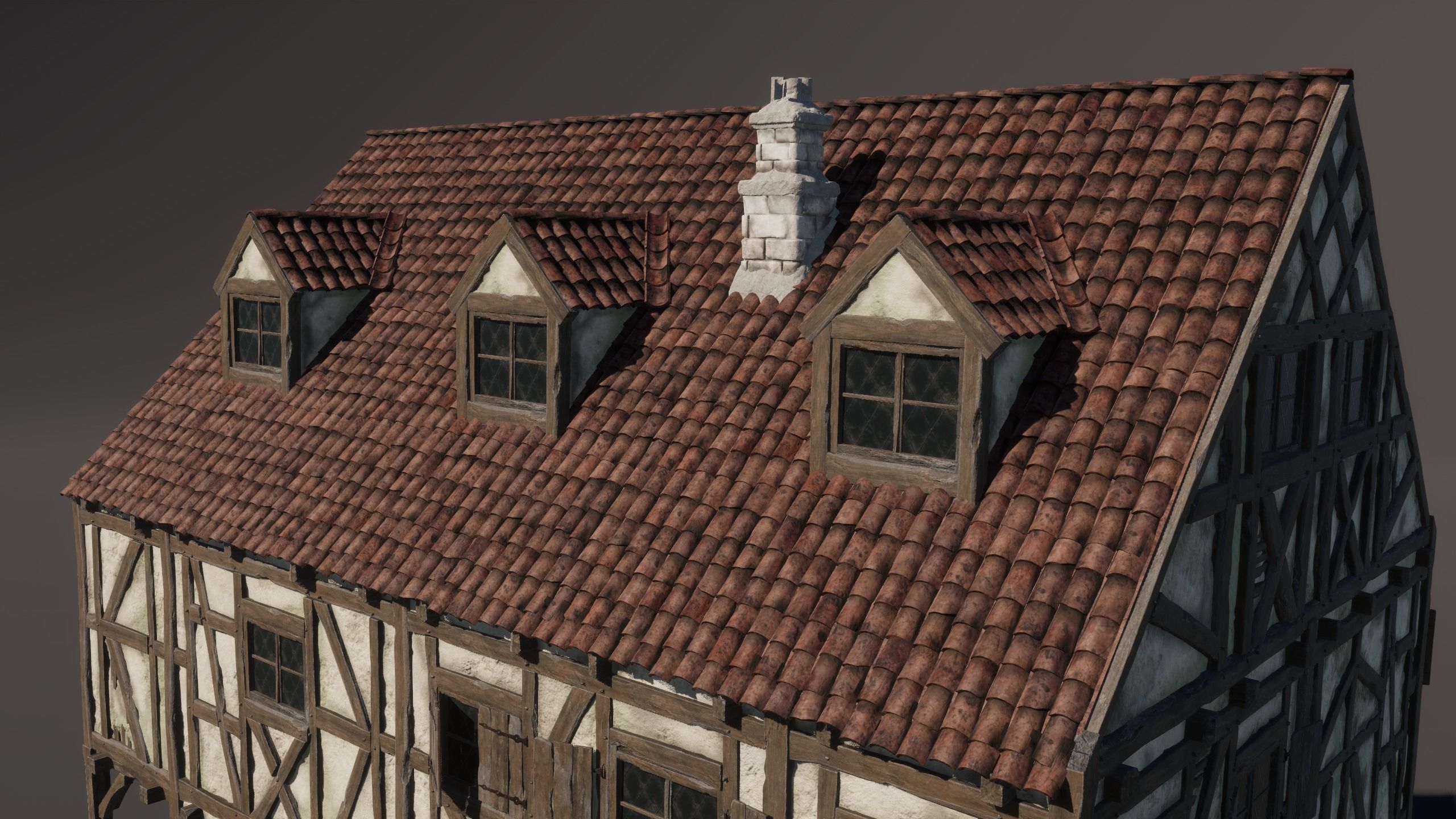 Medieval House 06 Game Ready Low-poly 3D model_7