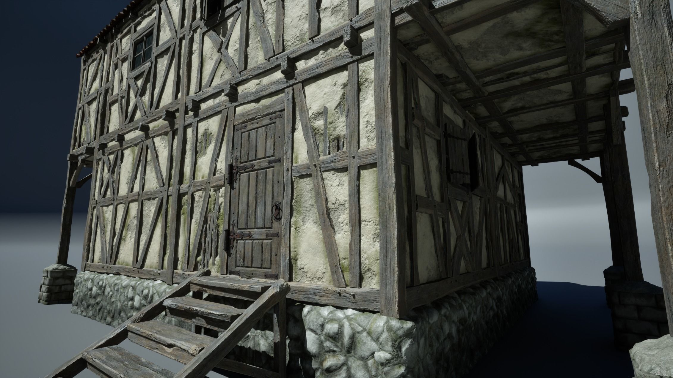 Medieval House 06 Game Ready Low-poly 3D model_3