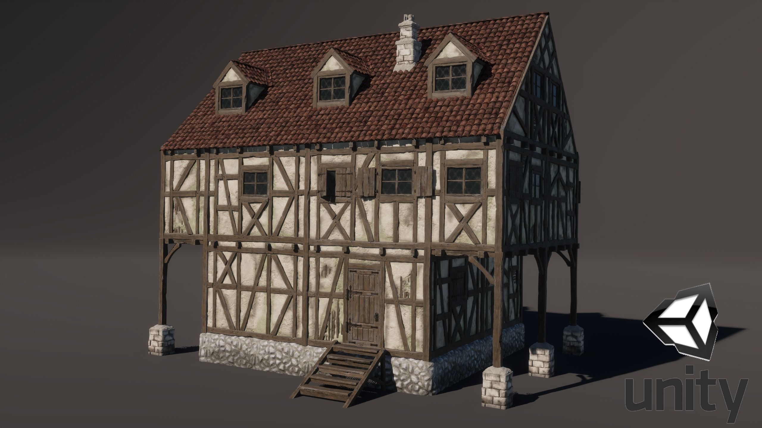 Medieval House 06 Game Ready Low-poly 3D model_5