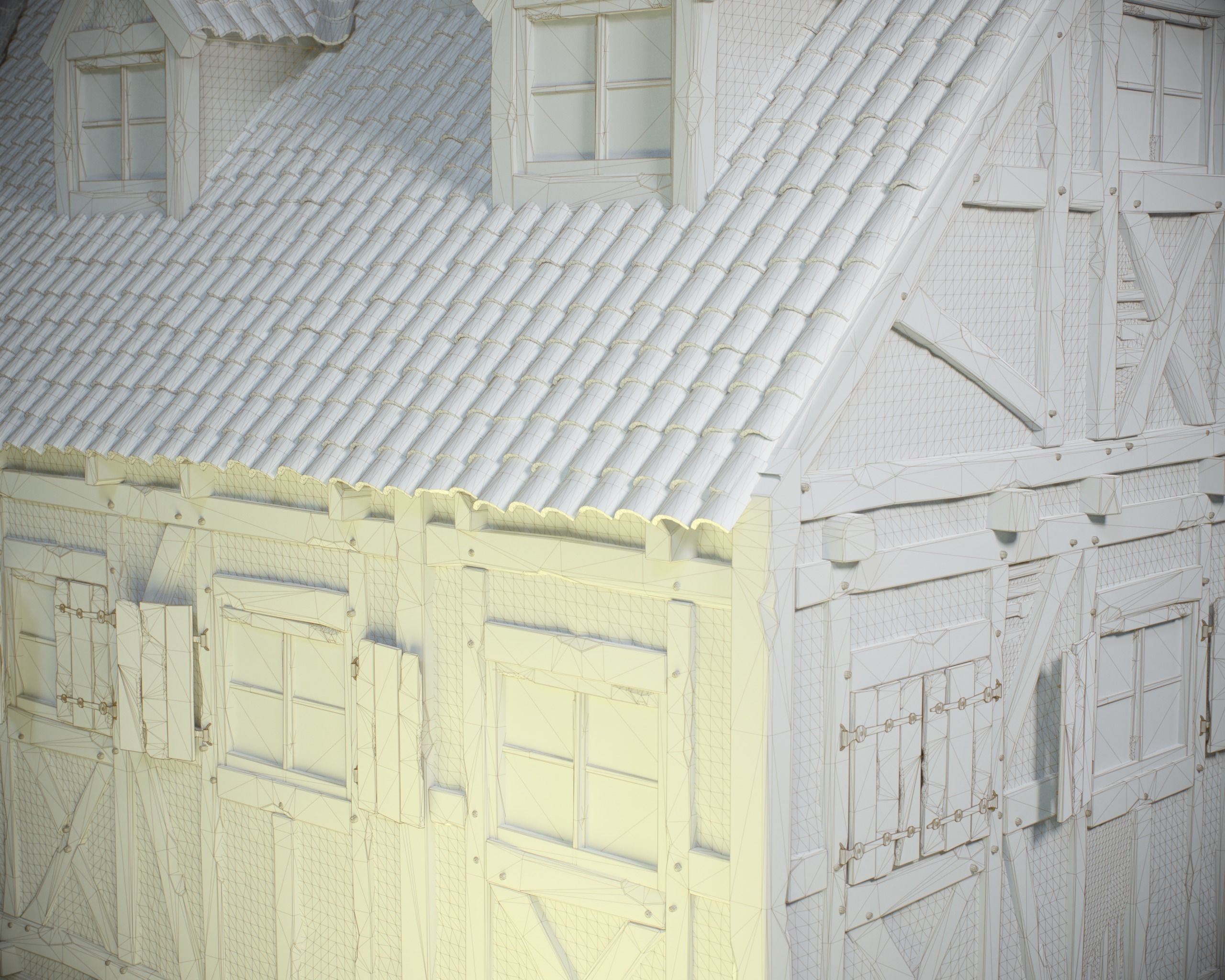 Medieval House 06 Game Ready Low-poly 3D model_9