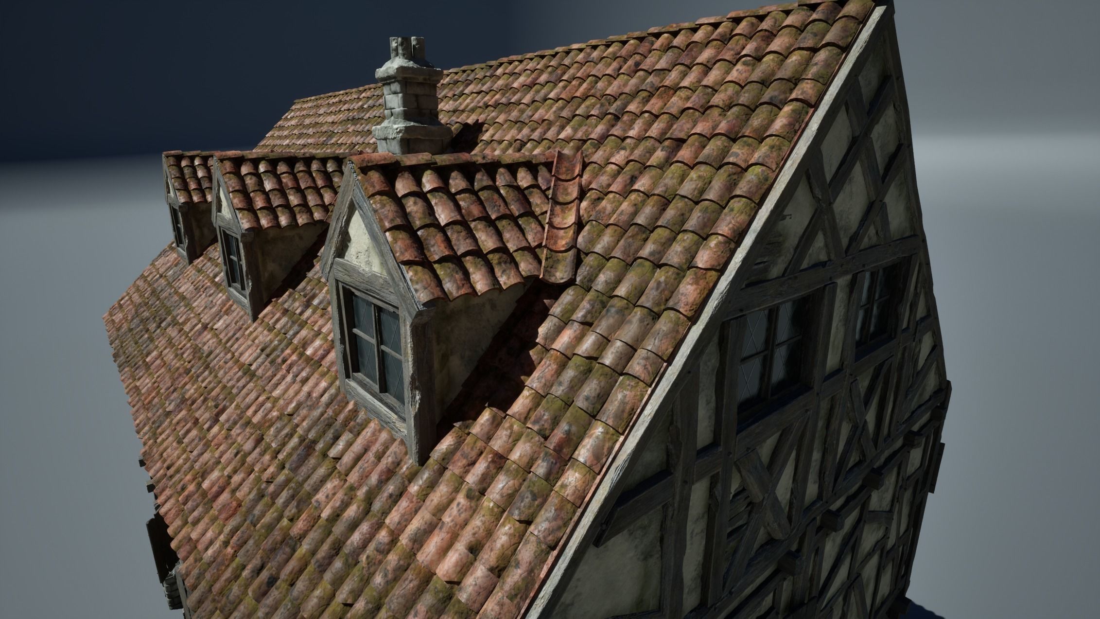 Medieval House 06 Game Ready Low-poly 3D model_4