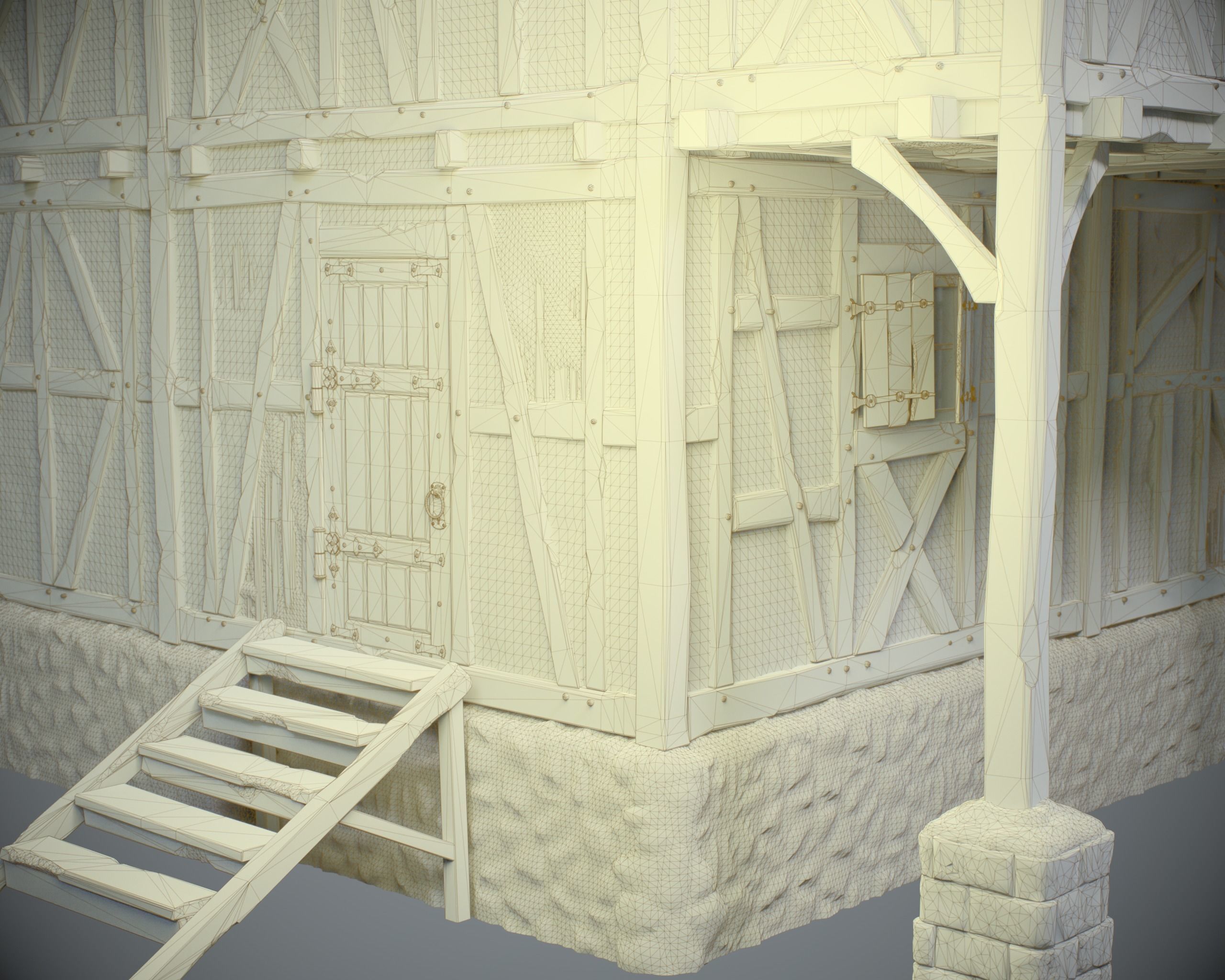 Medieval House 06 Game Ready Low-poly 3D model_8