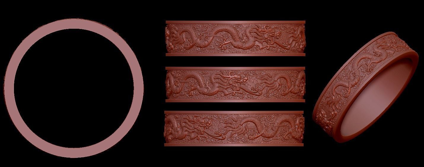 ring pendant charm dragon more model 3D print model_5