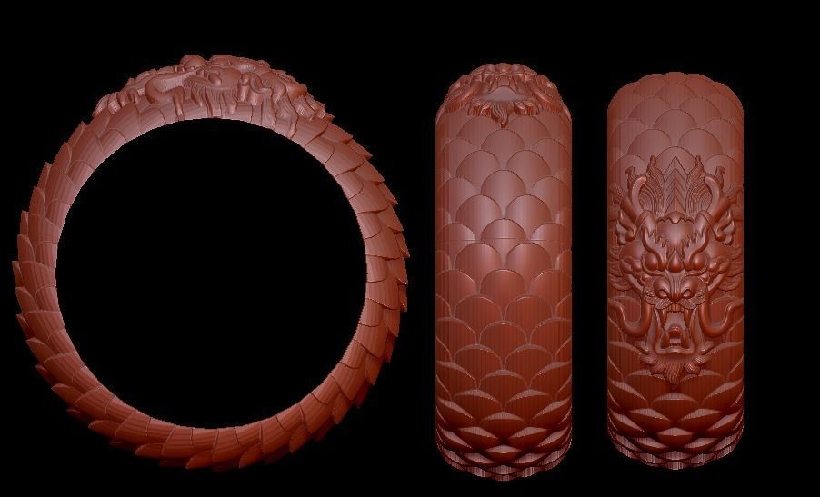 ring pendant charm dragon more model 3D print model_2