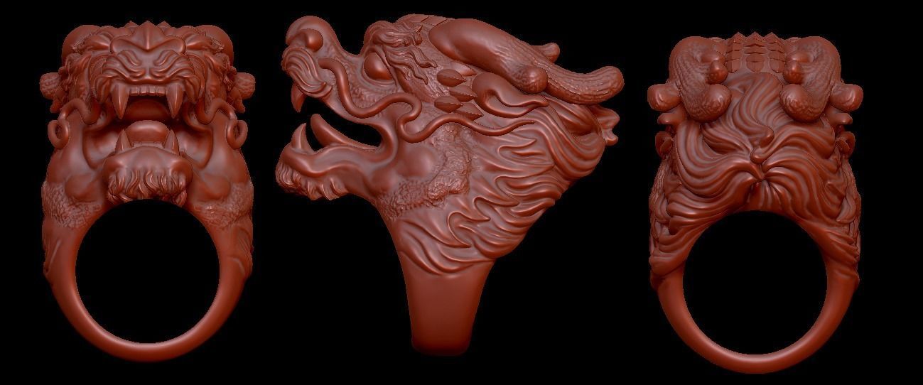ring pendant charm dragon more model 3D print model_1