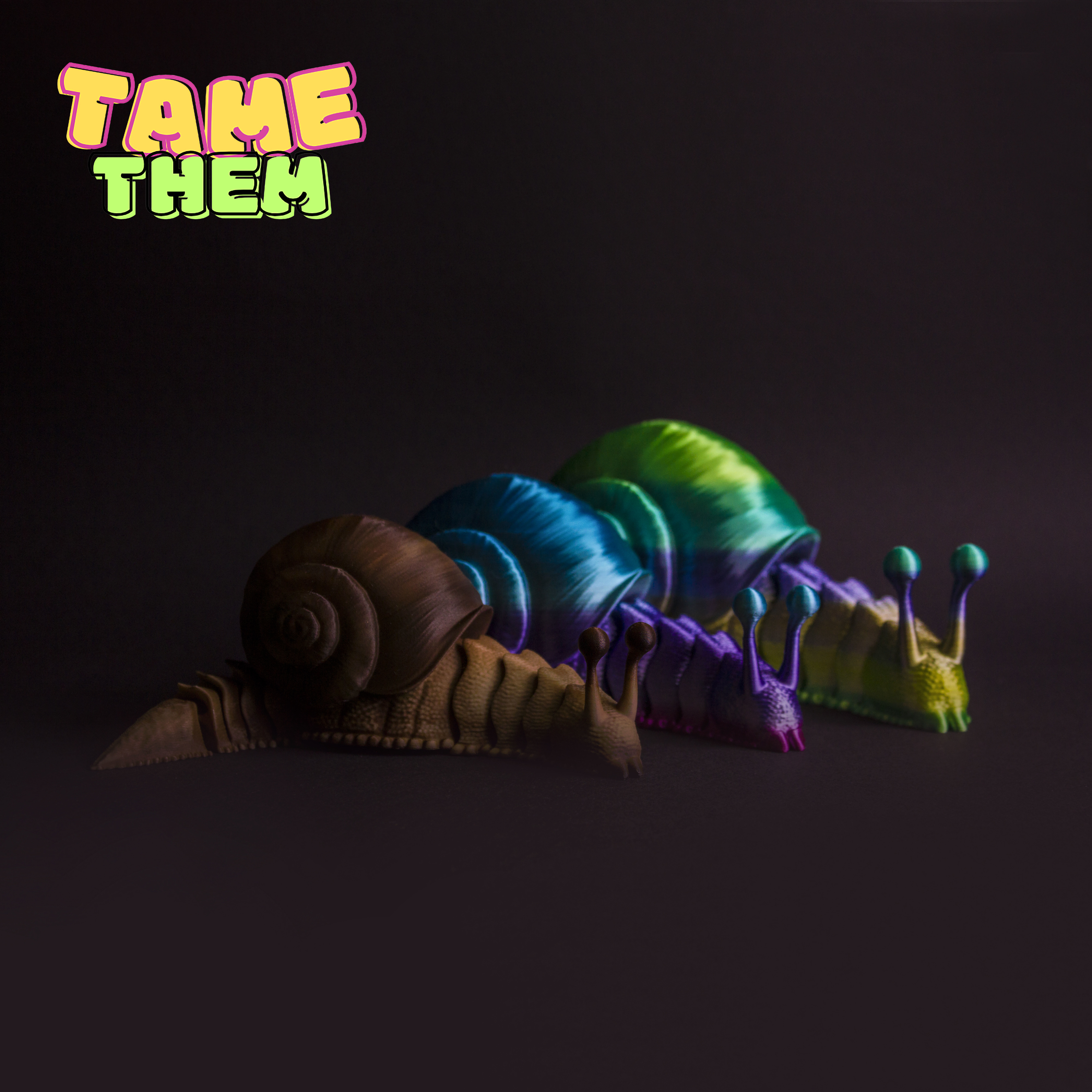 SNAIL TOY TURTLE PRINT IN PLACE ANIMAL FLEXY CUTE TAMETHEM 3D model_1