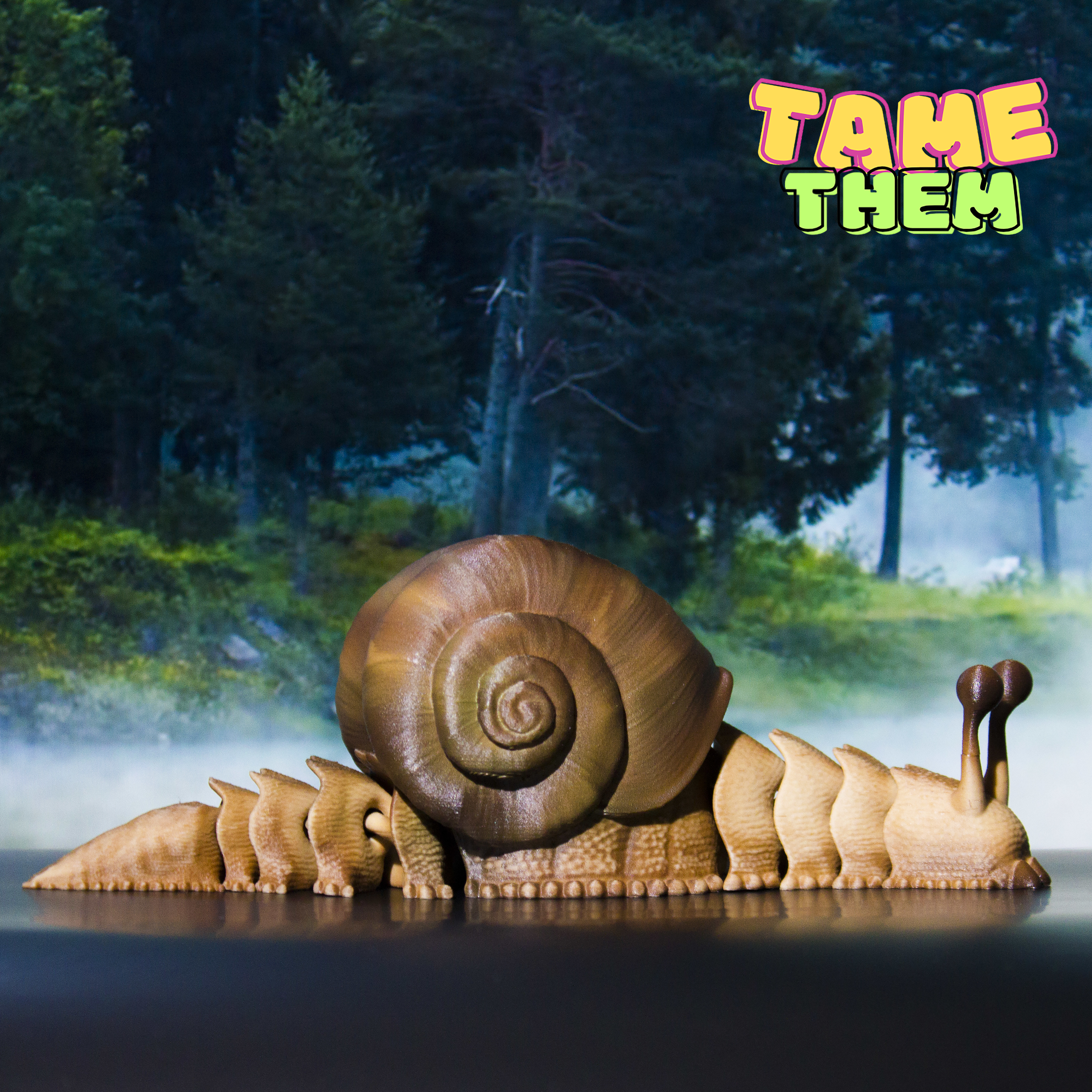 SNAIL TOY TURTLE PRINT IN PLACE ANIMAL FLEXY CUTE TAMETHEM 3D model_7