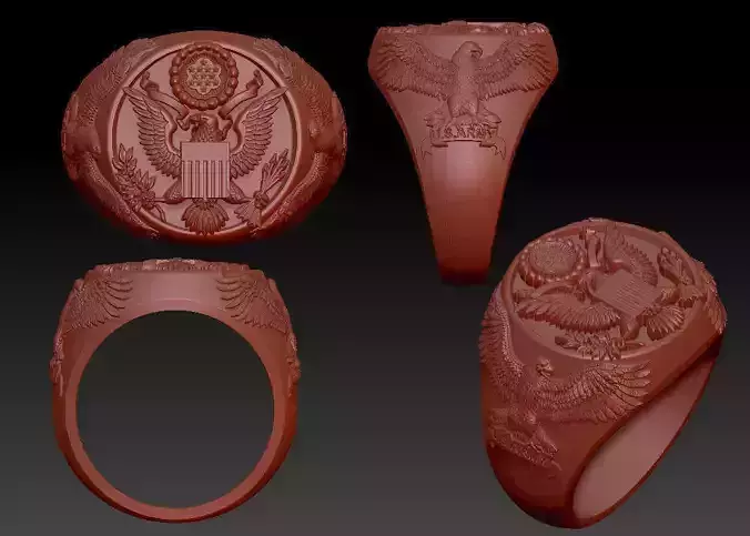 US ARMY EAGLE RING 3D print model