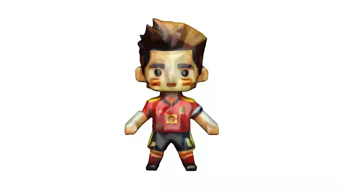 Euro 2024 Spain 3D Footballer Character with 90 Animation 3D model