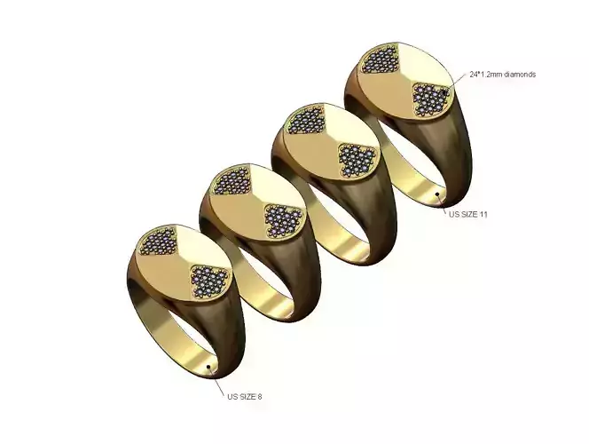 Landscape faceted diamond oval dome ring US sizes 8to11