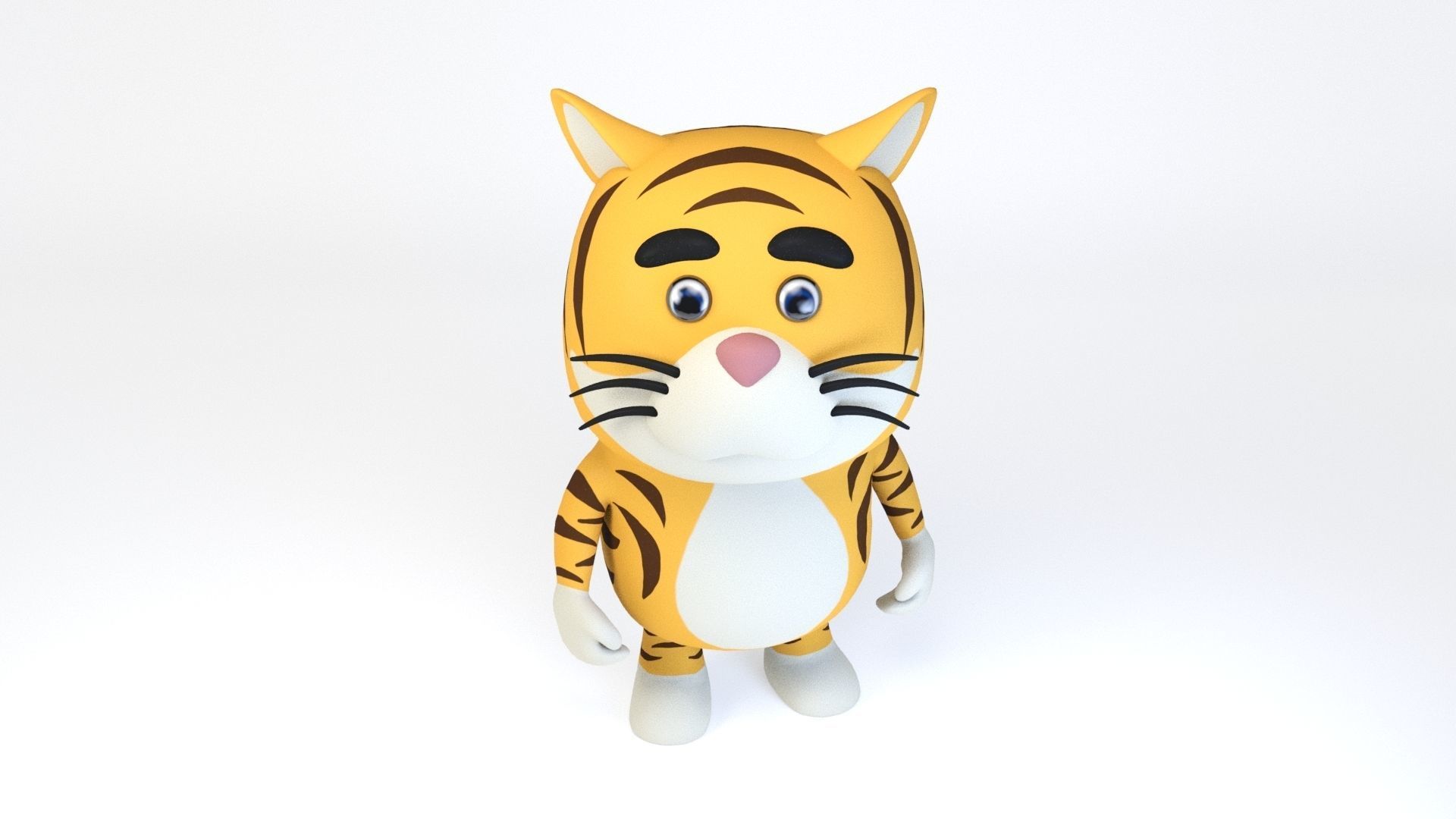 Cartoonish Humanoid Leopard Character Low-poly 3D model_7