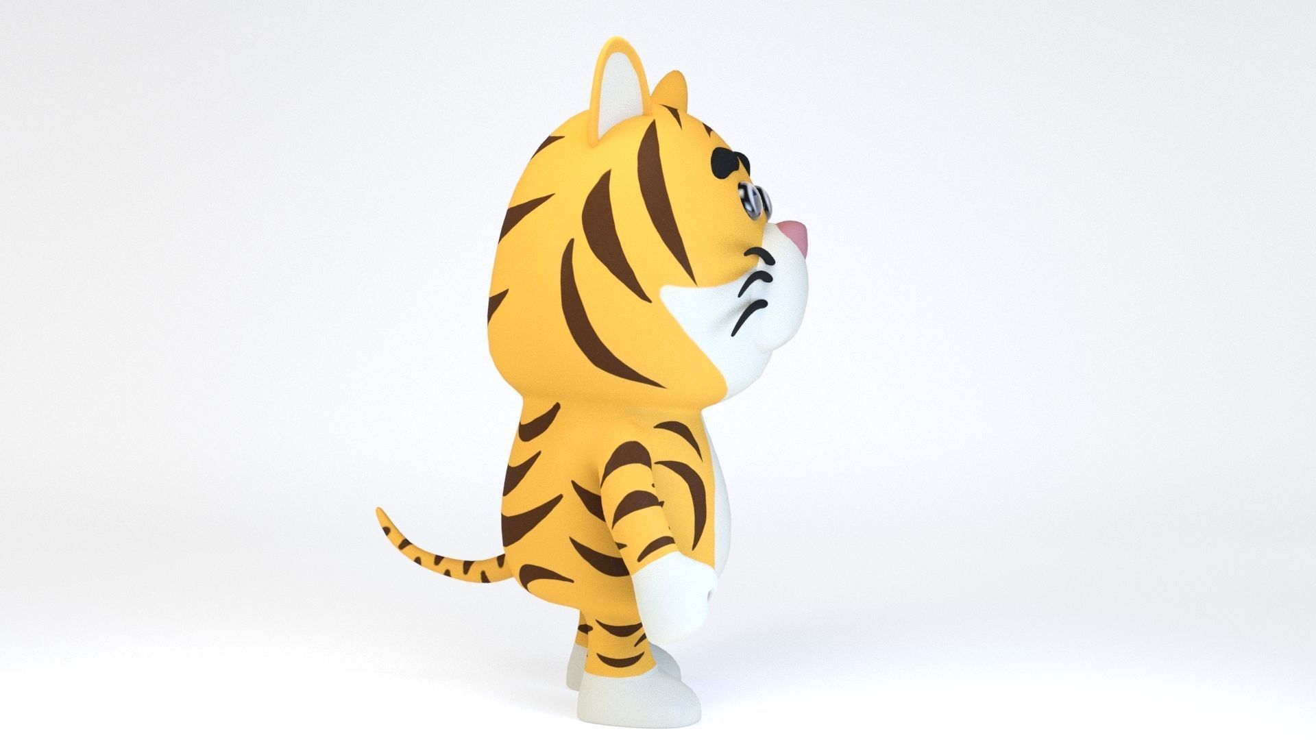 Cartoonish Humanoid Leopard Character Low-poly 3D model_2