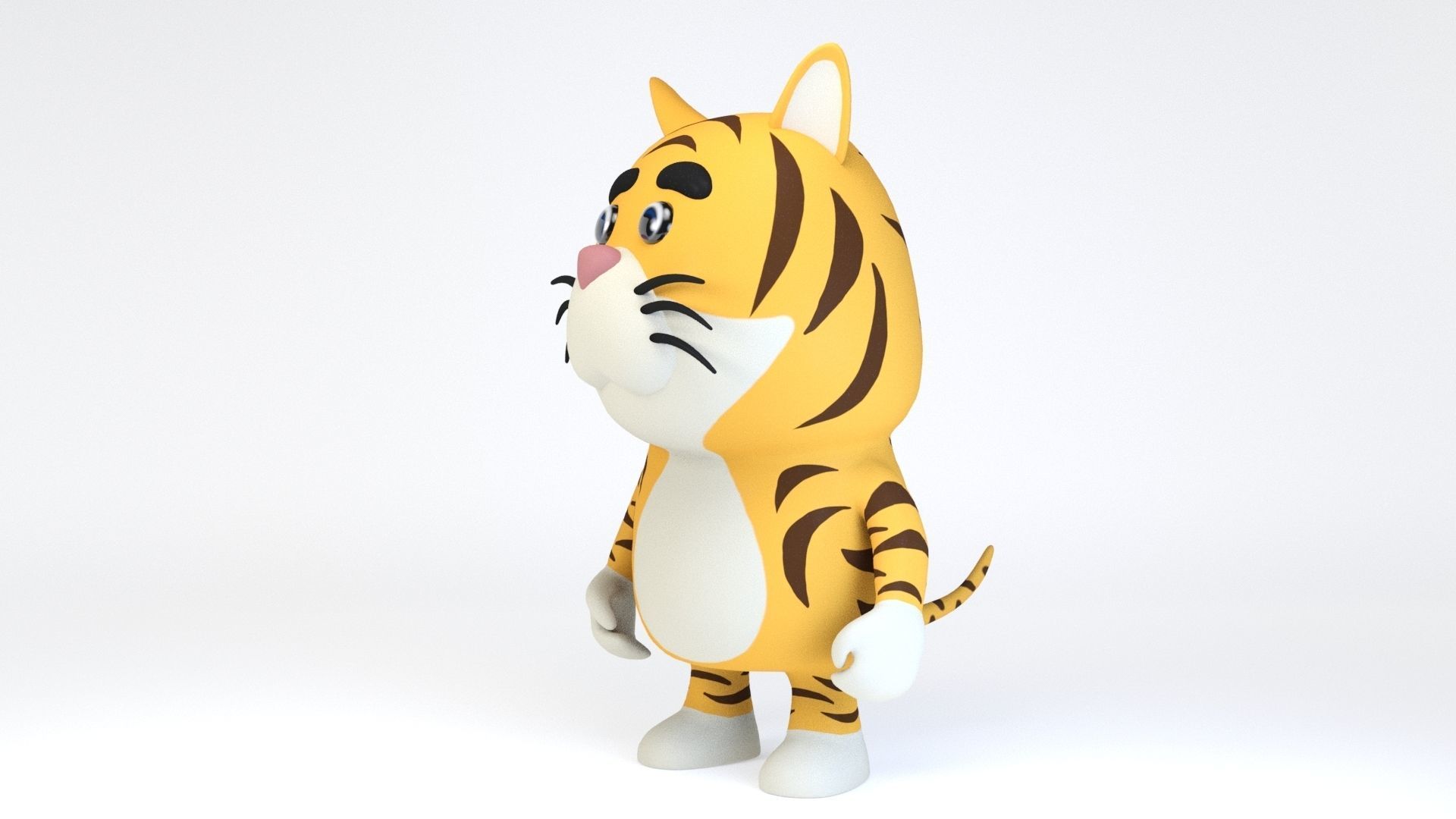 Cartoonish Humanoid Leopard Character Low-poly 3D model_5