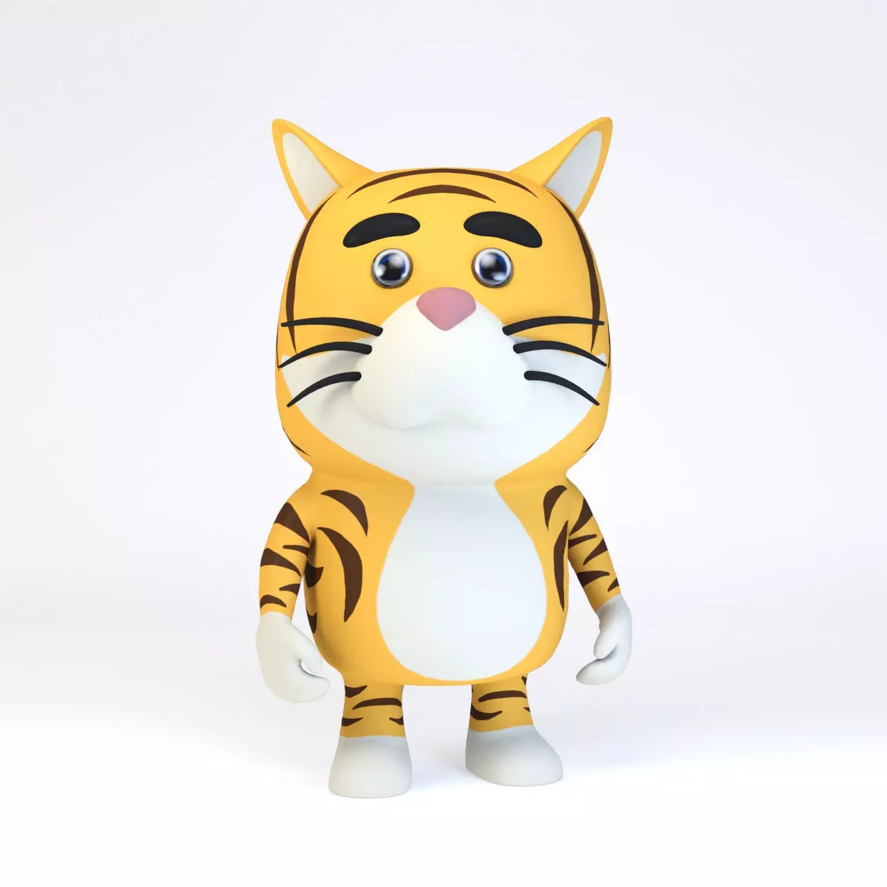 Cartoonish Humanoid Leopard Character Low-poly 3D model_0