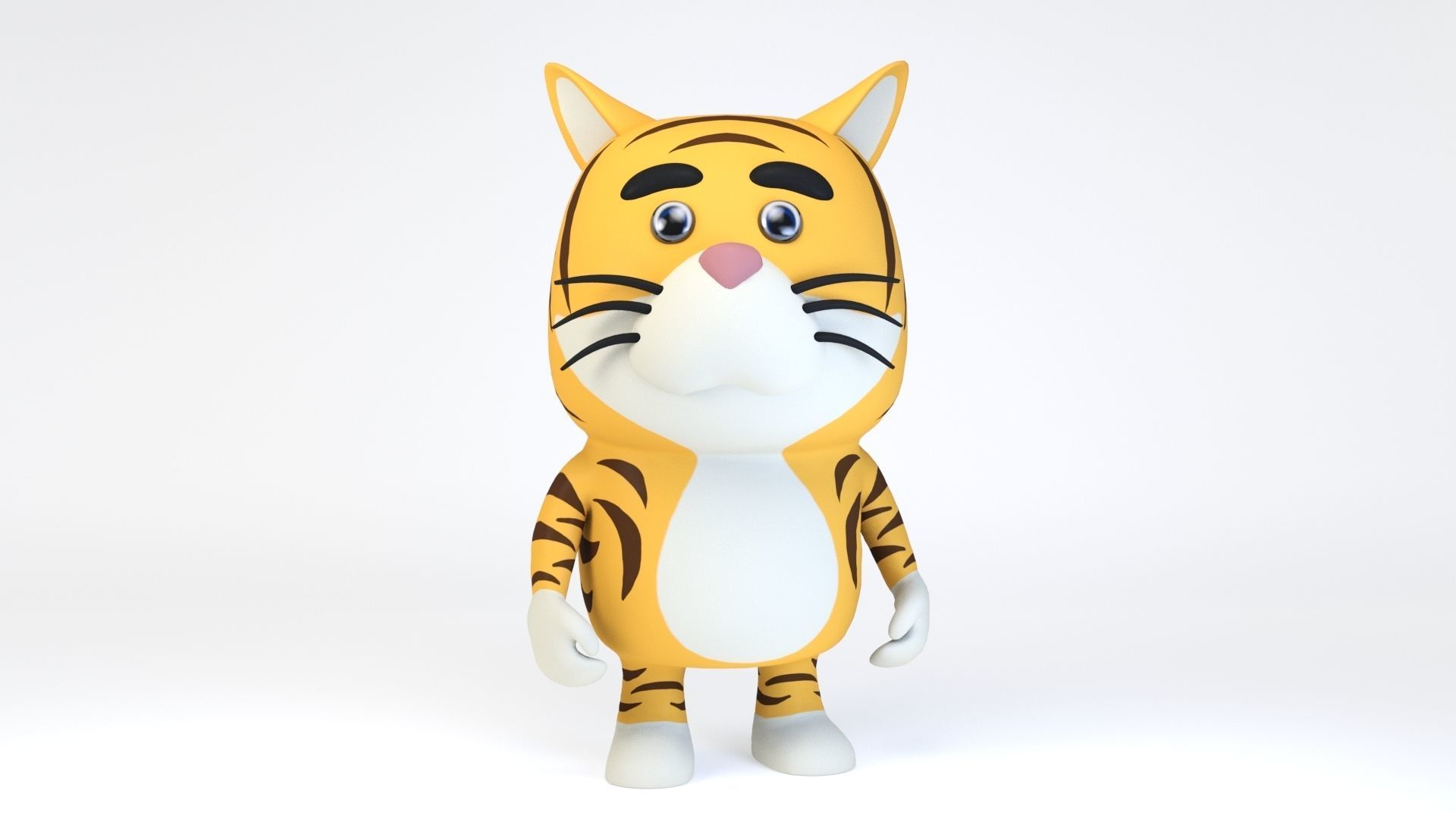 Cartoonish Humanoid Leopard Character Low-poly 3D model_6