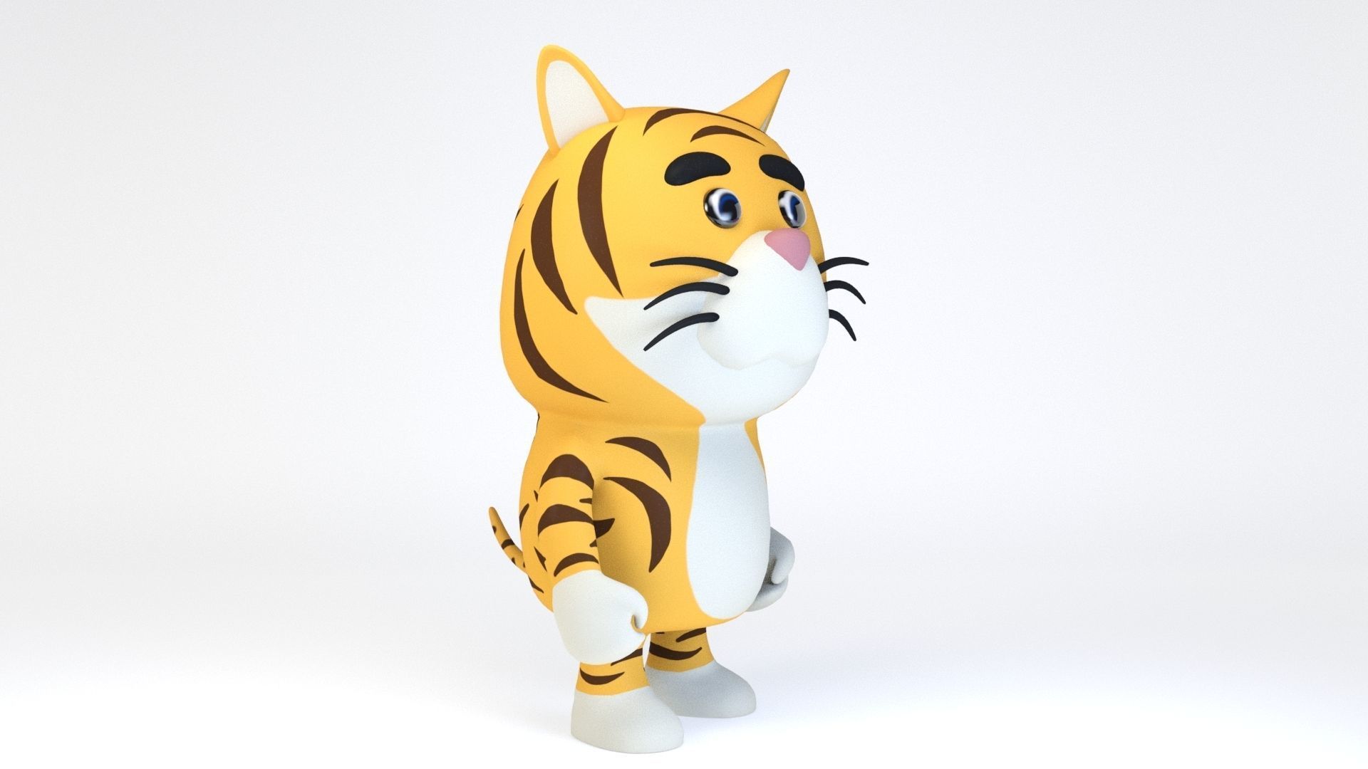 Cartoonish Humanoid Leopard Character Low-poly 3D model_1
