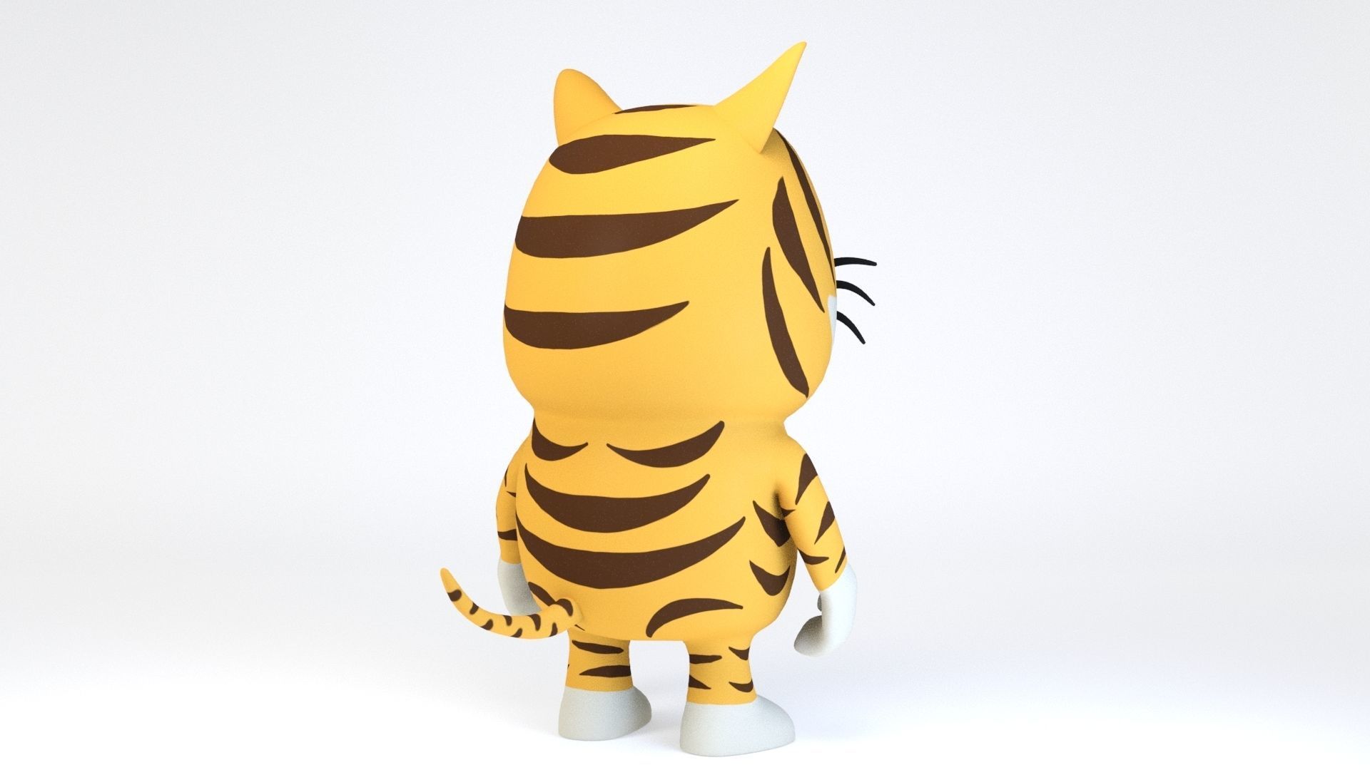 Cartoonish Humanoid Leopard Character Low-poly 3D model_3
