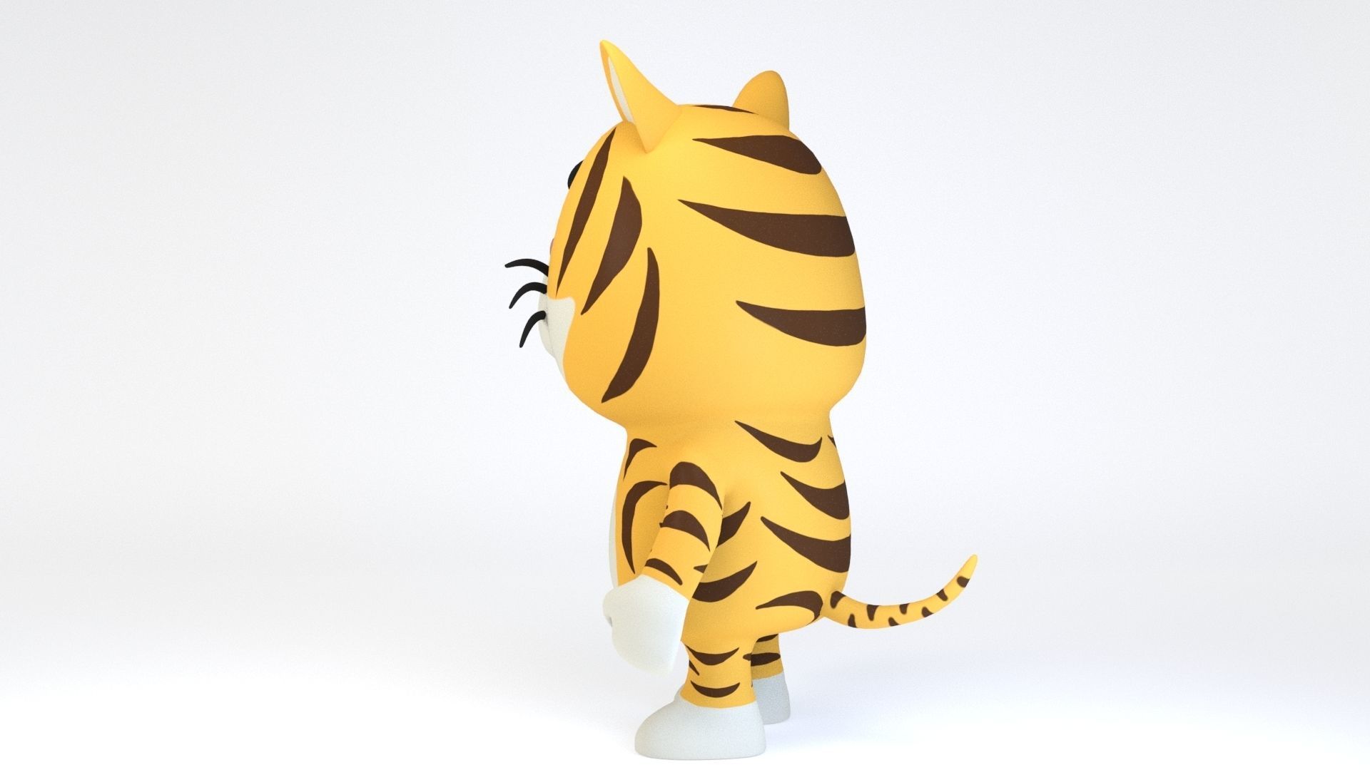 Cartoonish Humanoid Leopard Character Low-poly 3D model_4