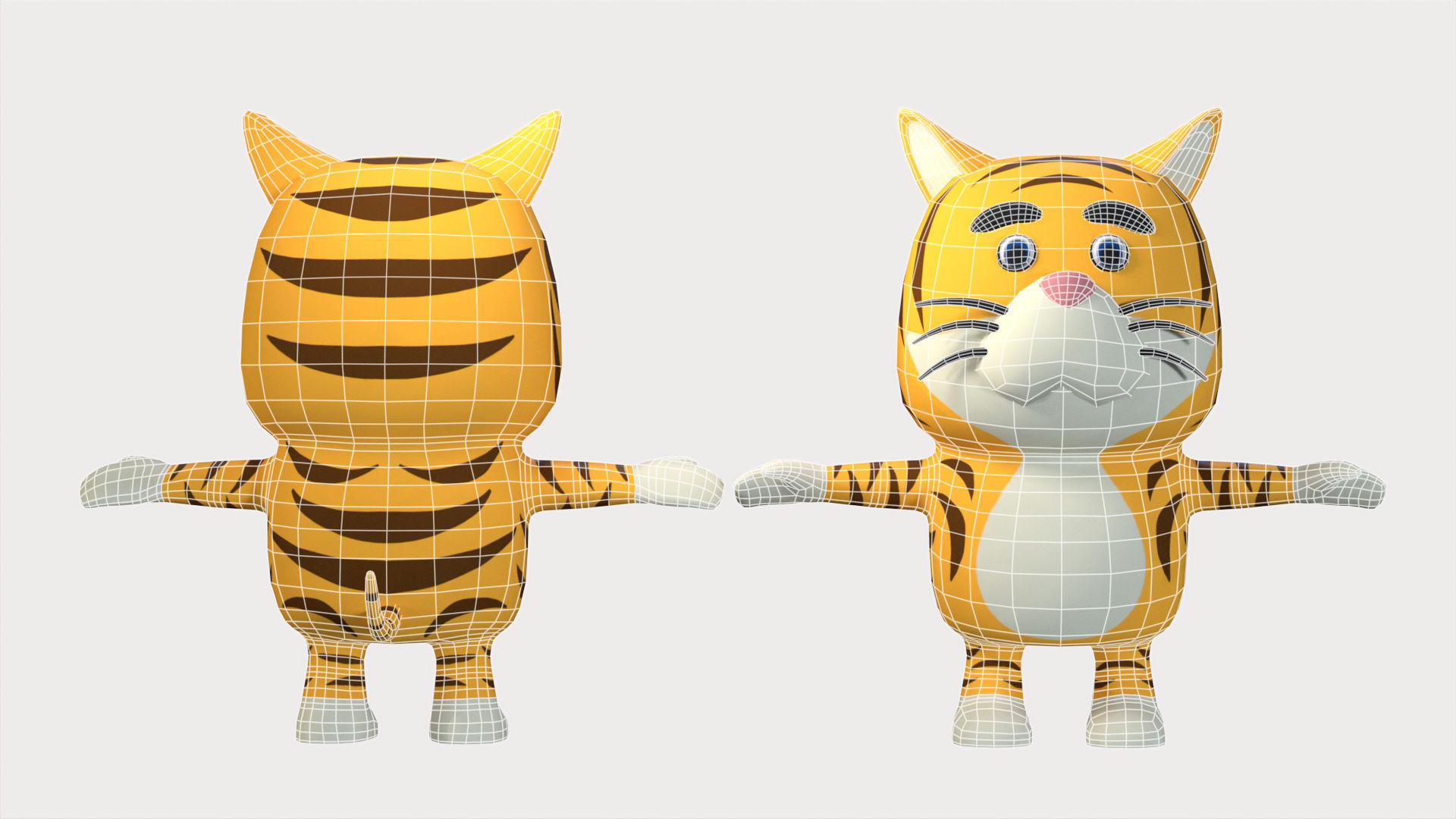 Cartoonish Humanoid Leopard Character Low-poly 3D model_8
