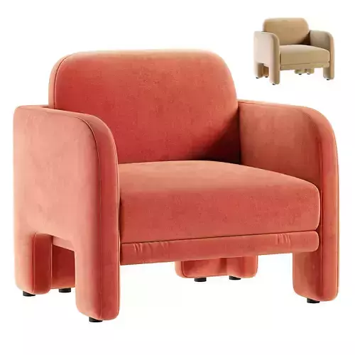 Velvet Lawson Chair Low-poly 3D model