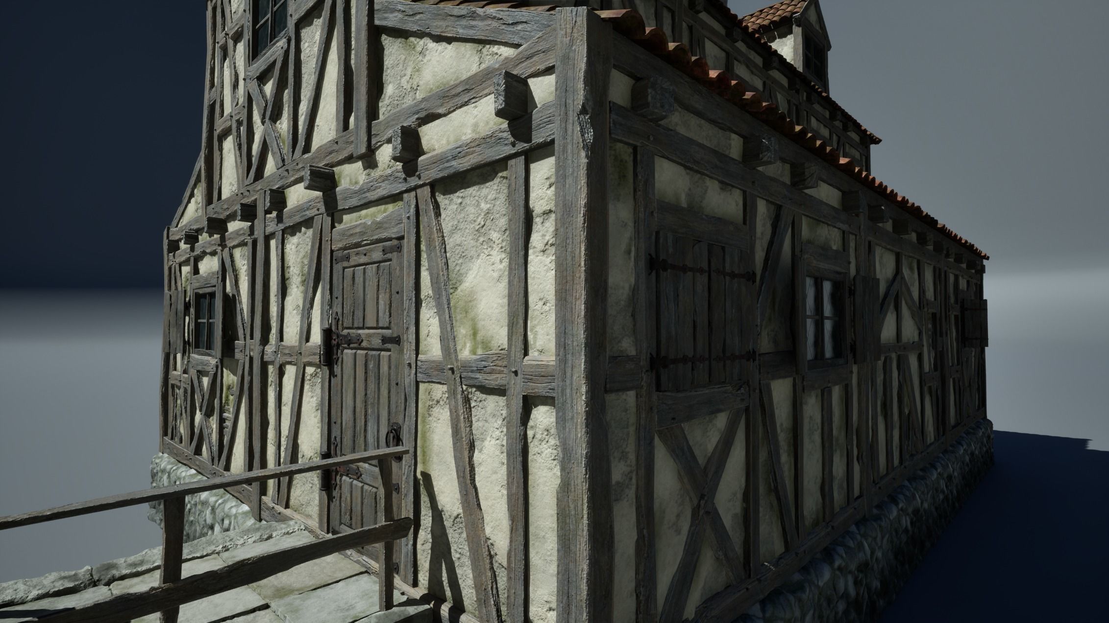 Medieval House 05 Game Ready Low-poly 3D model_3
