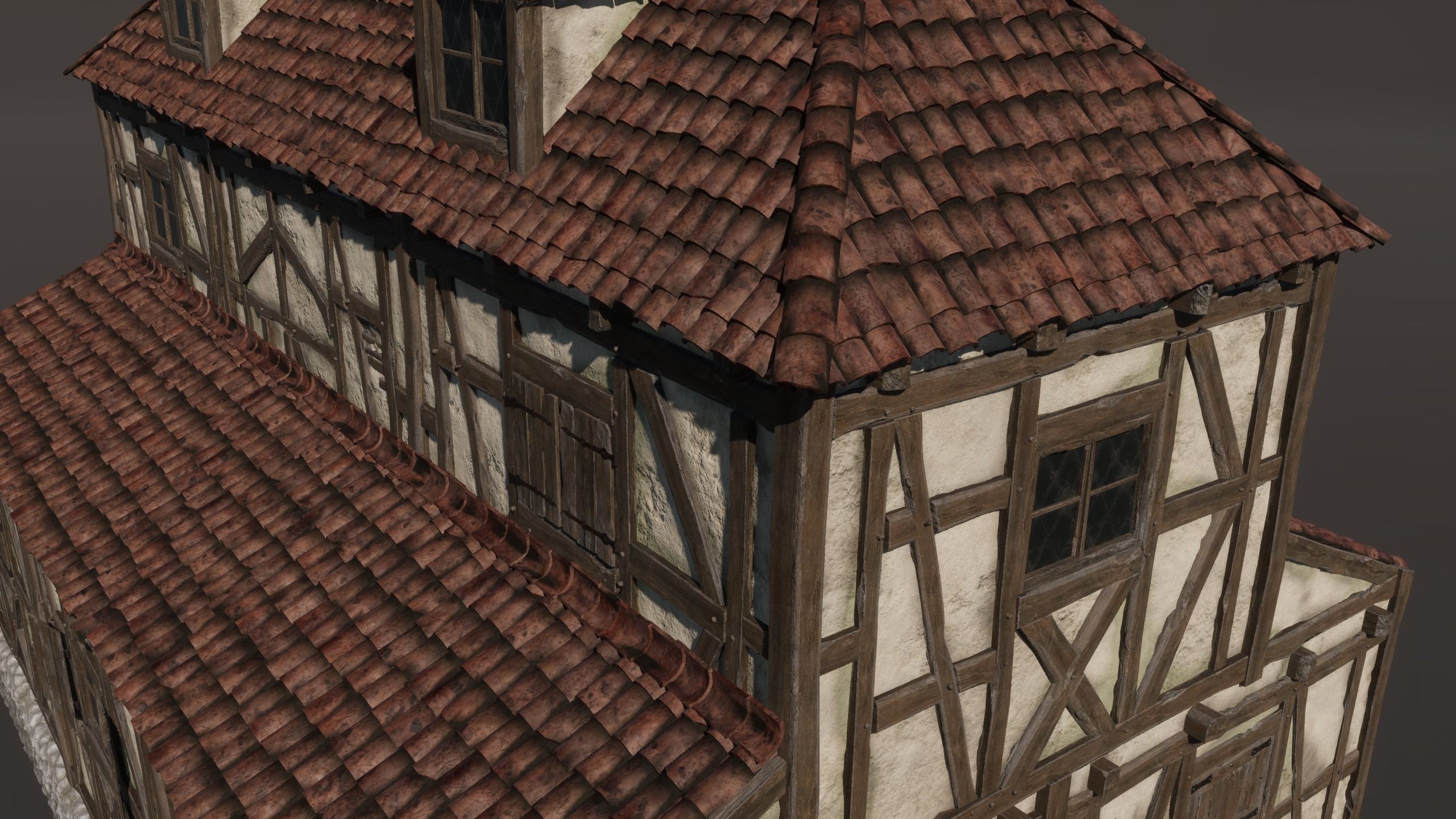 Medieval House 05 Game Ready Low-poly 3D model_7