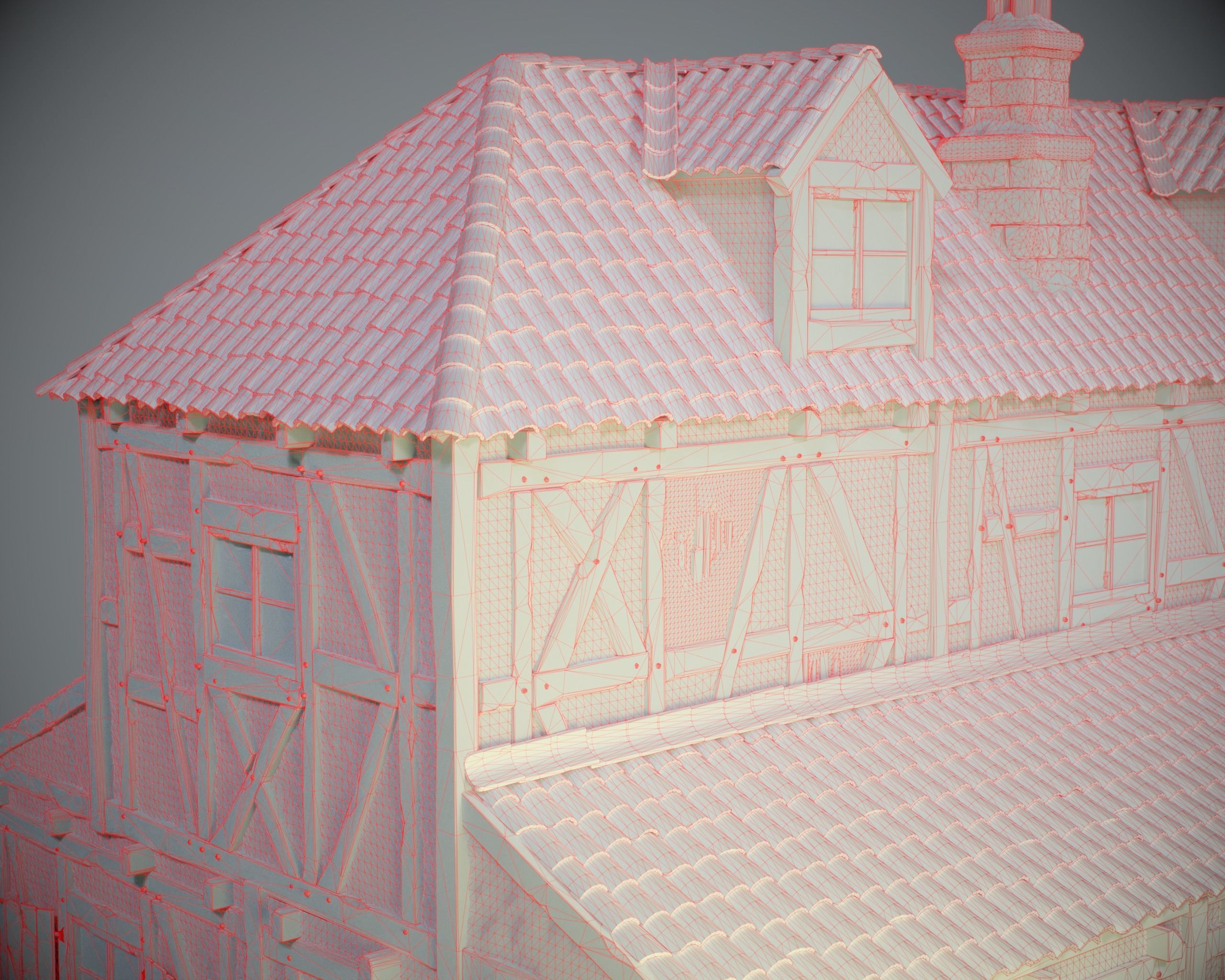 Medieval House 05 Game Ready Low-poly 3D model_9