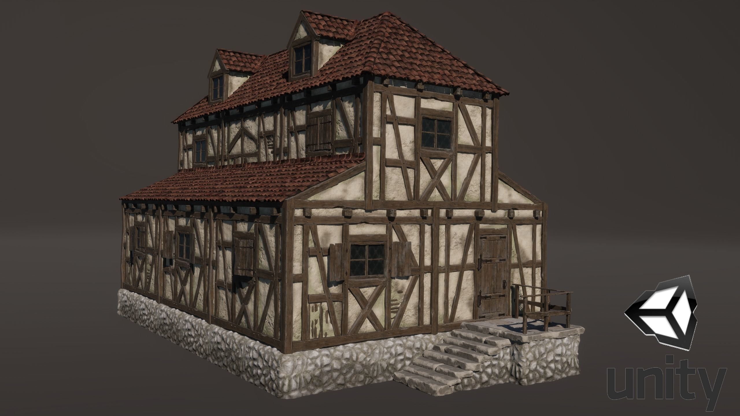 Medieval House 05 Game Ready Low-poly 3D model_5